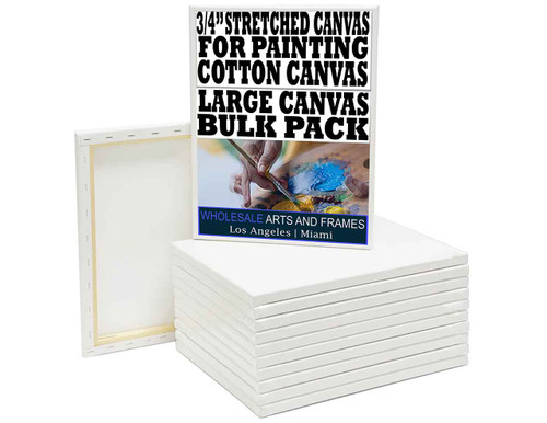 8x8 Bulk pack 3/4 inch stretched canvas cotton artist blank canvases
