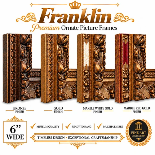 48x60 Ornate Picture Frame - 6-Inch Franklin European Royal Vintage Antique Style Frame