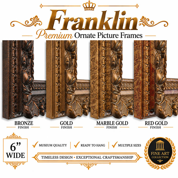 6-Inch Franklin High Quality Ornate Picture Frame
