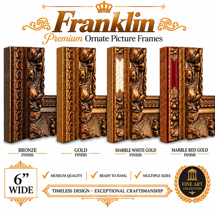 6-Inch Franklin High Quality Ornate Picture Frame