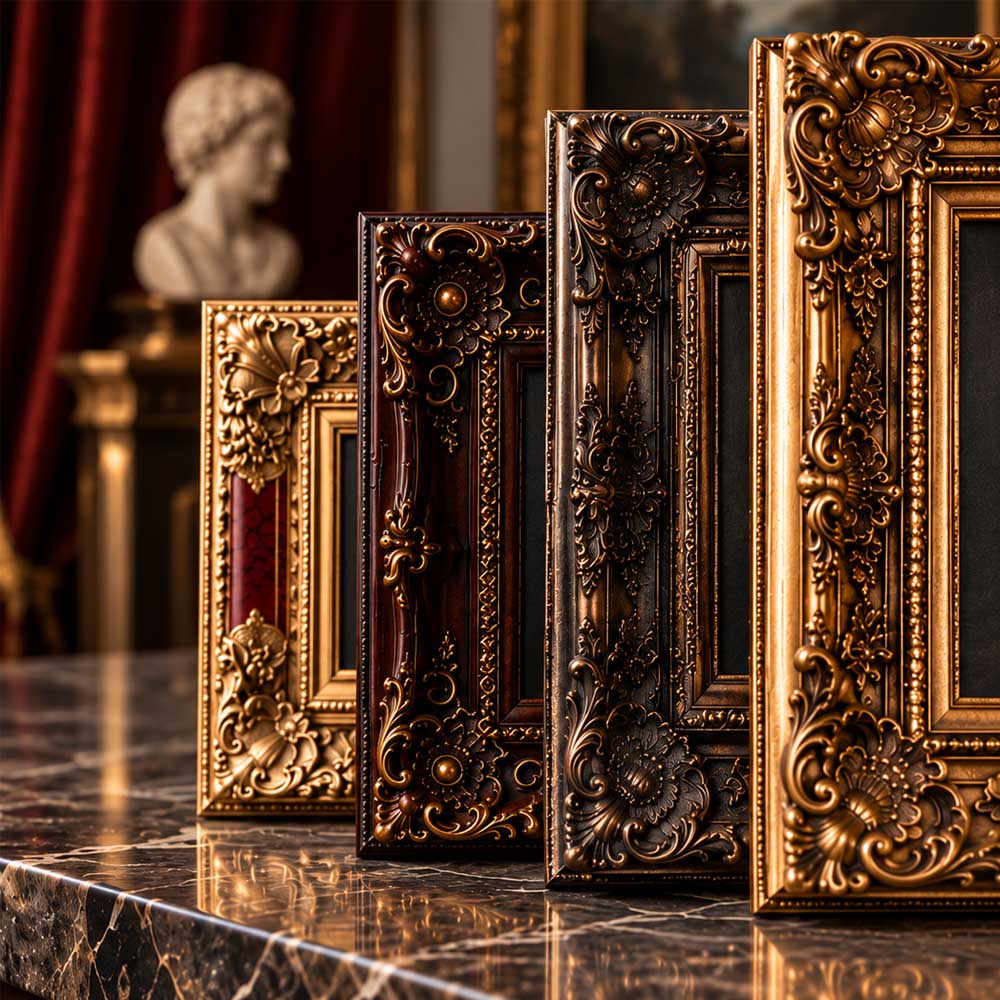 Classic and ornate picture frames