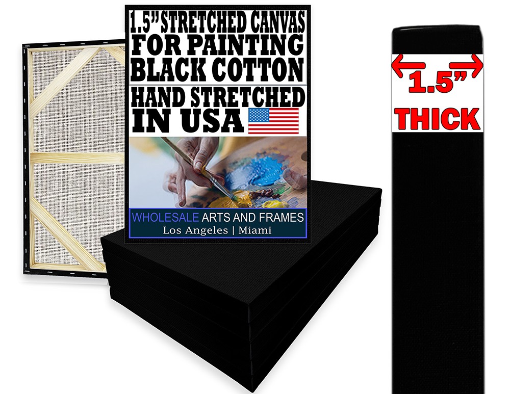 1-1/2-inch Black Cotton