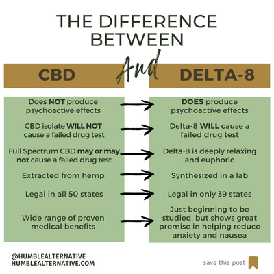 What's the difference between CBD and Delta-8?