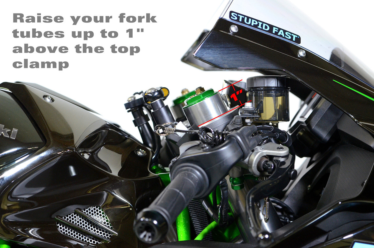Buy Steering Damper Riser Kit Ninja H2 (15-26) and ZX-10R (11-15