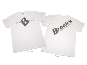 Buy 3XL Brock's Shirt White w/ Gray Logo SKU: 502242 at the price of US$ 14.99 | BrocksPerformance.com