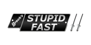 Buy STUPID FAST Logo Plate 5.5in Black w/ Silver Letters (Includes Rivets) SKU: LP997192 at the price of US$ 29.99