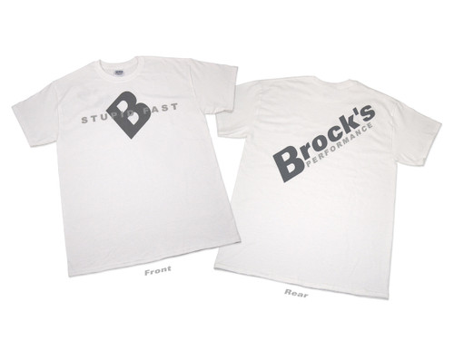 Buy XL Brock's Shirt White w/ Gray Logo SKU: 502216 at the price of US$ 14.99 | BrocksPerformance.com