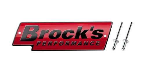Buy Brock's Performance Logo Plate 5.5in Red w/ Black Letters (Includes Rivets) SKU: LP997140 at the price of US$ 29.99 | BrocksPerformance.com