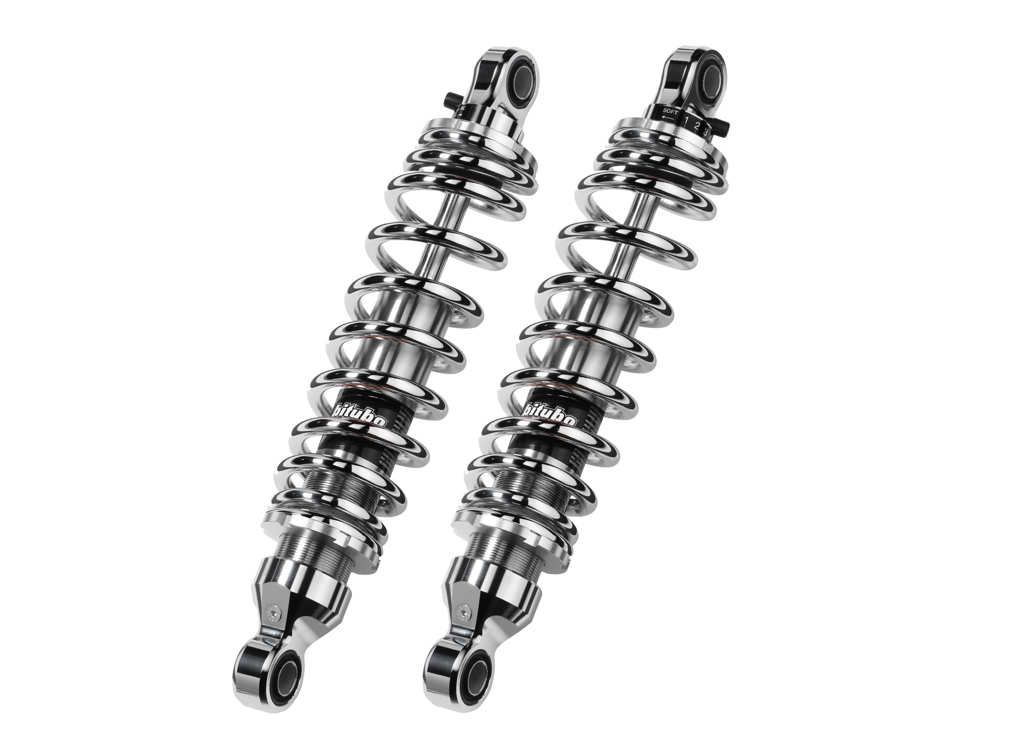 Buy 13in Bitubo WMEo Rear Shock Set Chrome Dyna SKU: 783218 at the price of US$ 609 | BrocksPerformance.com