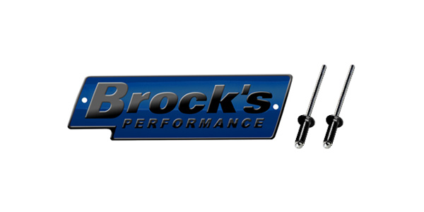 Buy Brock's Performance Logo Plate 4in Blue w/ Black Letters (Includes Rivets) SKU: LP364978 at the price of US$ 27.99 | BrocksPerformance.com