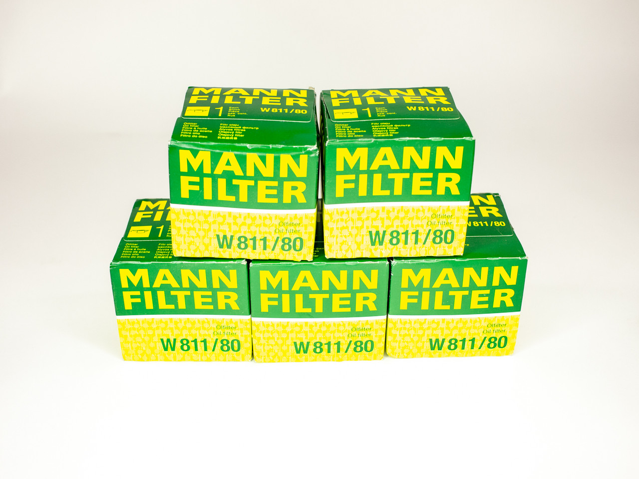 5-Pack Mann W811/80 Oil Filter