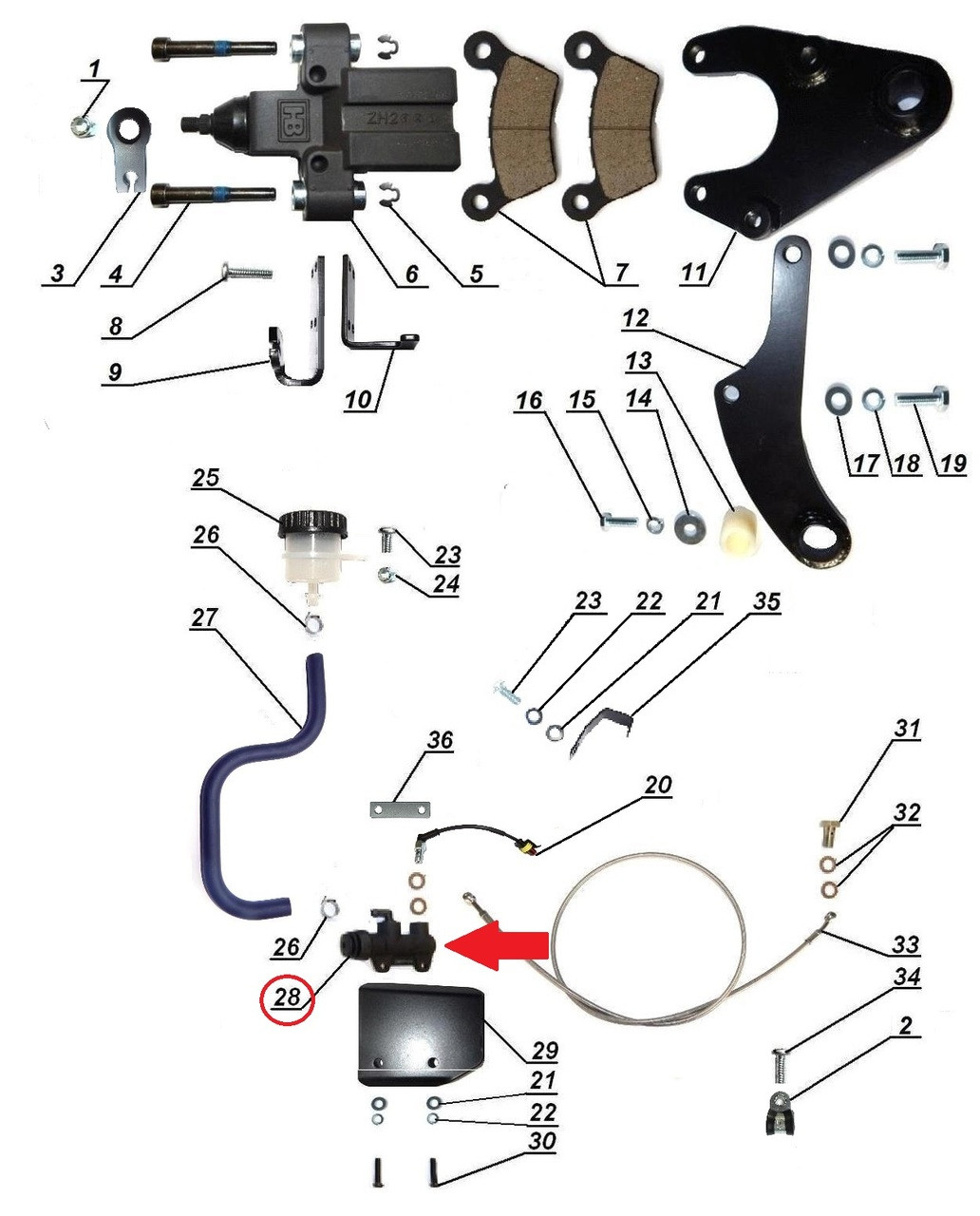 Rear Brake Master Cylinder - AlphaCars & Motorcycles Online Store