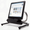 Black and white Mobi 2 with an external TM4 eye tracking camera on a desktop stand