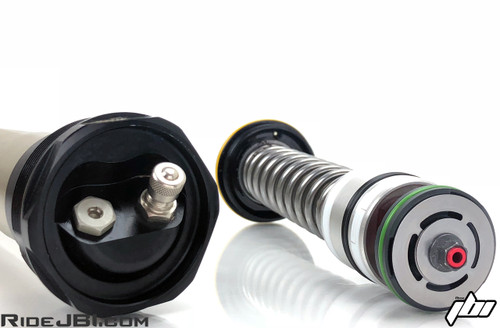 JBI Suspension WP AER48 Pro Fork DIY install kit assembled to fork base valve.  