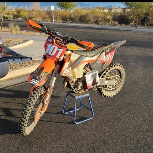 ARMA Off-Road Open A Class Champion Travis Azure KTM 350XCF with JBI Suspension WP AER48 Pro Fork Kit that features the JBI AER48 Subvalve