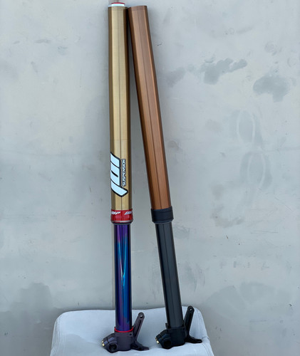 JBI Suspension custom build WP Cone Valve Fork with JBI Suspension coatings DLC and blue and kashima and black anodize