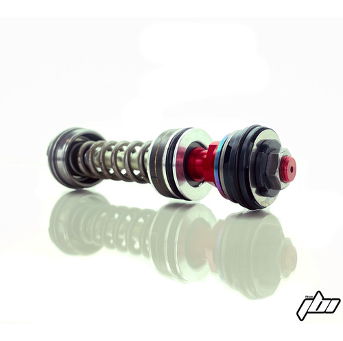 JBI Suspension 2025-2026 Honda CRF450R Showa Pro Fork Subvalve Assembly installed on Showa fork compression assembly