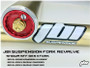 JBI Suspension Showa SFF Gen II Fork Revalve with JBI Suspension Valving Mods, SDI Elite Fork Free Piston, and SKF Fork Seals.