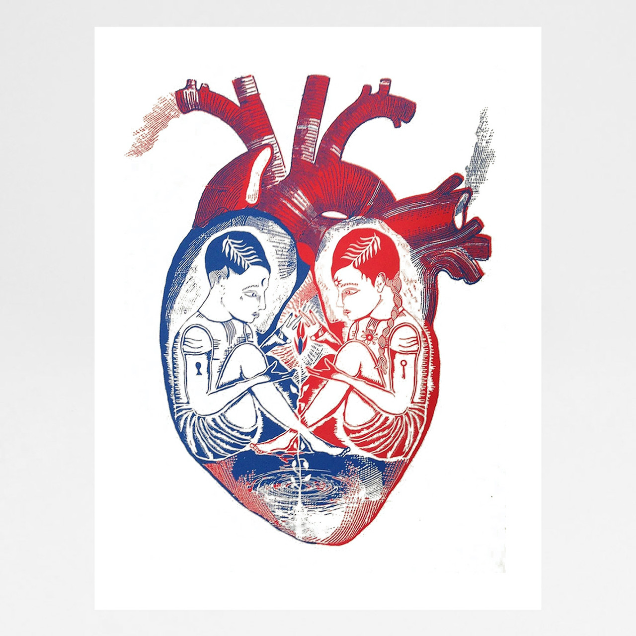 Guardians Of The Heart Screen Print by Johnathan Reiner at Of Cabbages