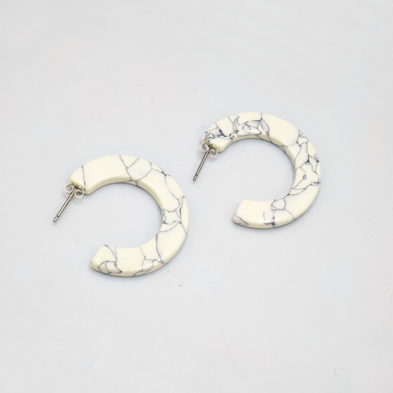 Marble Hoop Earring Set