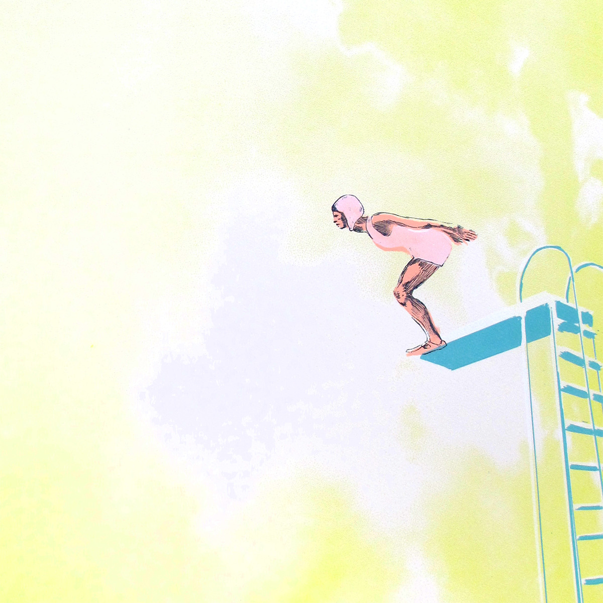 Yellow Diving Board - Nostalgic Swimmers Screen Print by Anna Marrow at ...