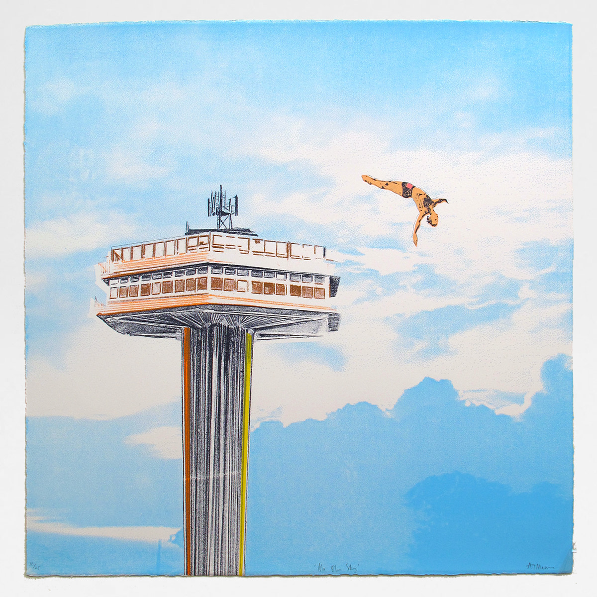 Mr Blue Sky Acrobatic High Dive Screen Print by Anna Marrow at Of ...