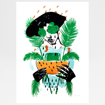 Tropicana - I Need A Vacation - Copper Leaf Edition by Marcelina Amelia available at Of Cabbages and Kings. 
