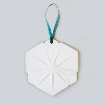 Large Bone China Snowflake Christmas Decoration - Hexagon by Reiko Kaneko at Of Cabbages and Kings