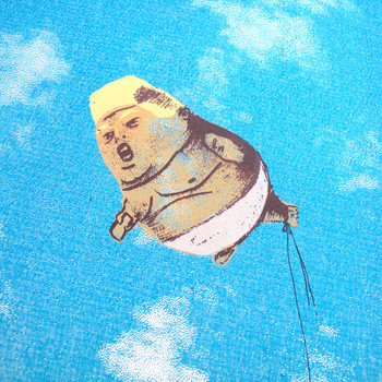Pigs Might Fly screen print Trump baby by Anna Marrow at Of Cabbages and Kings