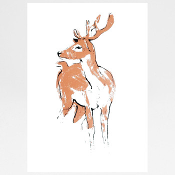 Copper Deer screen print (large) by Tiff Howick at Of Cabbages and Kings.