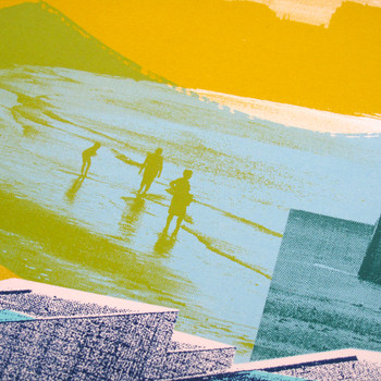 Summer In Margate screen print bathers detail by Melissa North at Of Cabbages and Kings