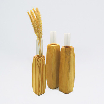 Small Light Wooden Vase available in other sizes by Priormade at Of Cabbages and Kings