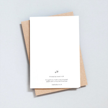 Single Christmas Card back by Ola at Of Cabbages and Kings