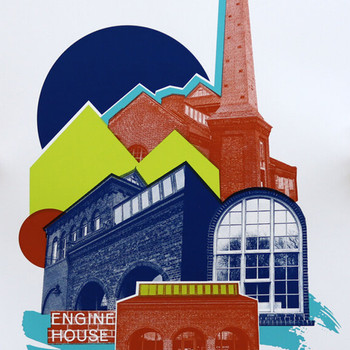 Engine House screen print detail 01 by Underway Studio at Of Cabbages and Kings