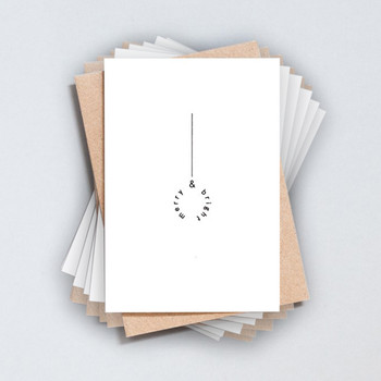 Pack of 6 Festive Cards - Merry & Bright by Ola at Of Cabbages and Kings