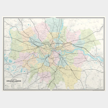 Railway Map of Greater London Art Print by Mike Hall at Of Cabbages and Kings