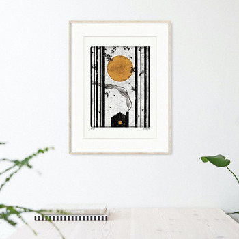 Smoky Cabin Art Print - Wilderness framed 01 by Luke Holcombe Studio at Of Cabbages and Kings