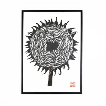 Sunflower (Black) print detail 03 by Studio Wald at Of Cabbages and Kings