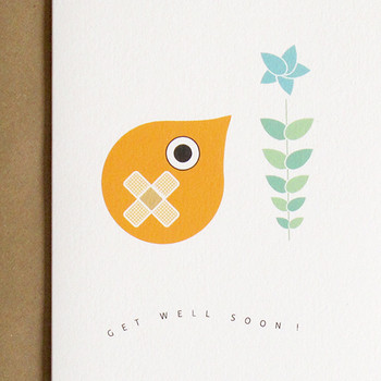 Get Well Soon Blank Card detail by Jo Angell at Of Cabbages and Kings