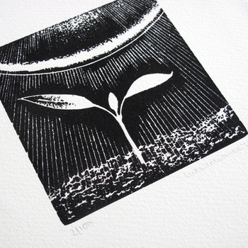 First Light Woodcut Print detail by Luke Holcombe at Of Cabbages and Kings