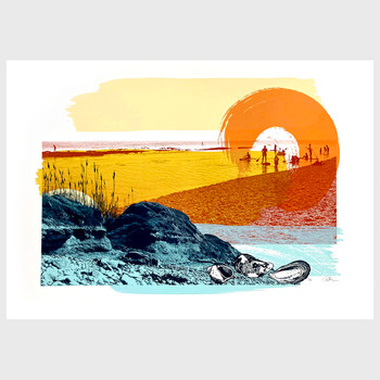 Ringstead Beach Screen Print by Caitlin Parks at Of Cabbages and Kings