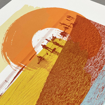 Ringstead Beach Screen Print Detail 2 by Caitlin Parks at Of Cabbages and Kings