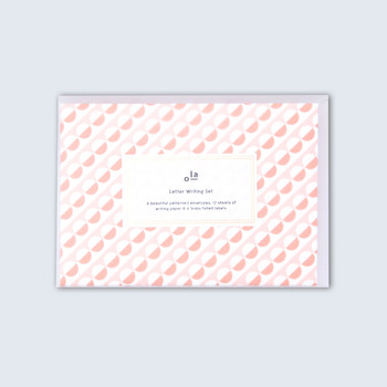 Letter Writing Set - Sophie Print in Pink + Orange (main) by Ola Studio Stationery at Of Cabbages and Kings