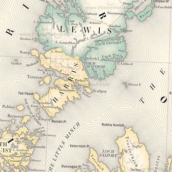 Scotland Historic County Map Art Print (detail 06) by Mike Hall at Of Cabbages and Kings