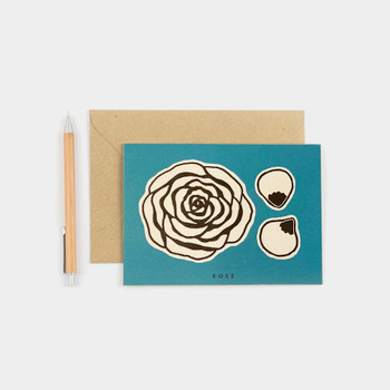 Edible Flowers Recipe Notecards - Pack of 4 - (rose) by Studio Wald at Of Cabbages and Kings