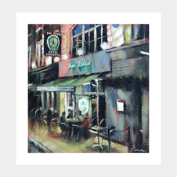 Late Night, Bar Italia Art Print by Marc Gooderham at Of Cabbages and Kings