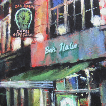 Late Night, Bar Italia Art Print (detail 02) by Marc Gooderham at Of Cabbages and Kings