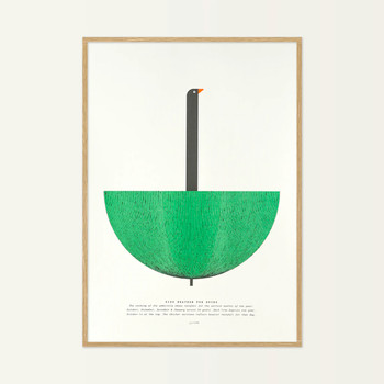 Nice Weather For Ducks risograph print (framed) by Ploterre at Of Cabbages and Kings