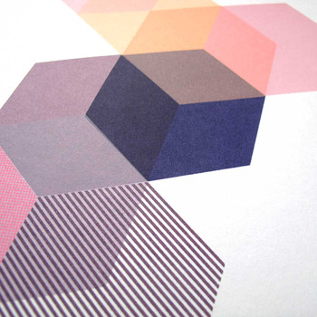 Untitled 107 original geometric screen print (detail 01) by artist and print maker Emma Studd at Of Cabbages and Kings