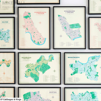 The Boroughs of London Prints by Mike Hall and Matt Brown at Of Cabbages and Kings The Boroughs of London Prints by Mike Hall and Matt Brown at Of Cabbages and Kings